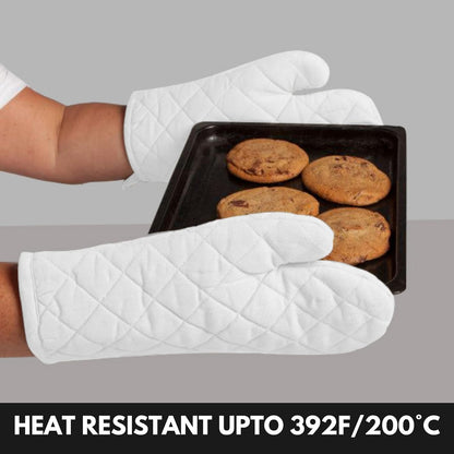 Oven Mitt (7"x13") & Pot Holder (8"x8") 100% Cotton Set of Heat Resistant Oven Gloves & Hot Pads for Gifts, BBQ, Cooking, Baking, Thanksgiving - Mustard Yellow