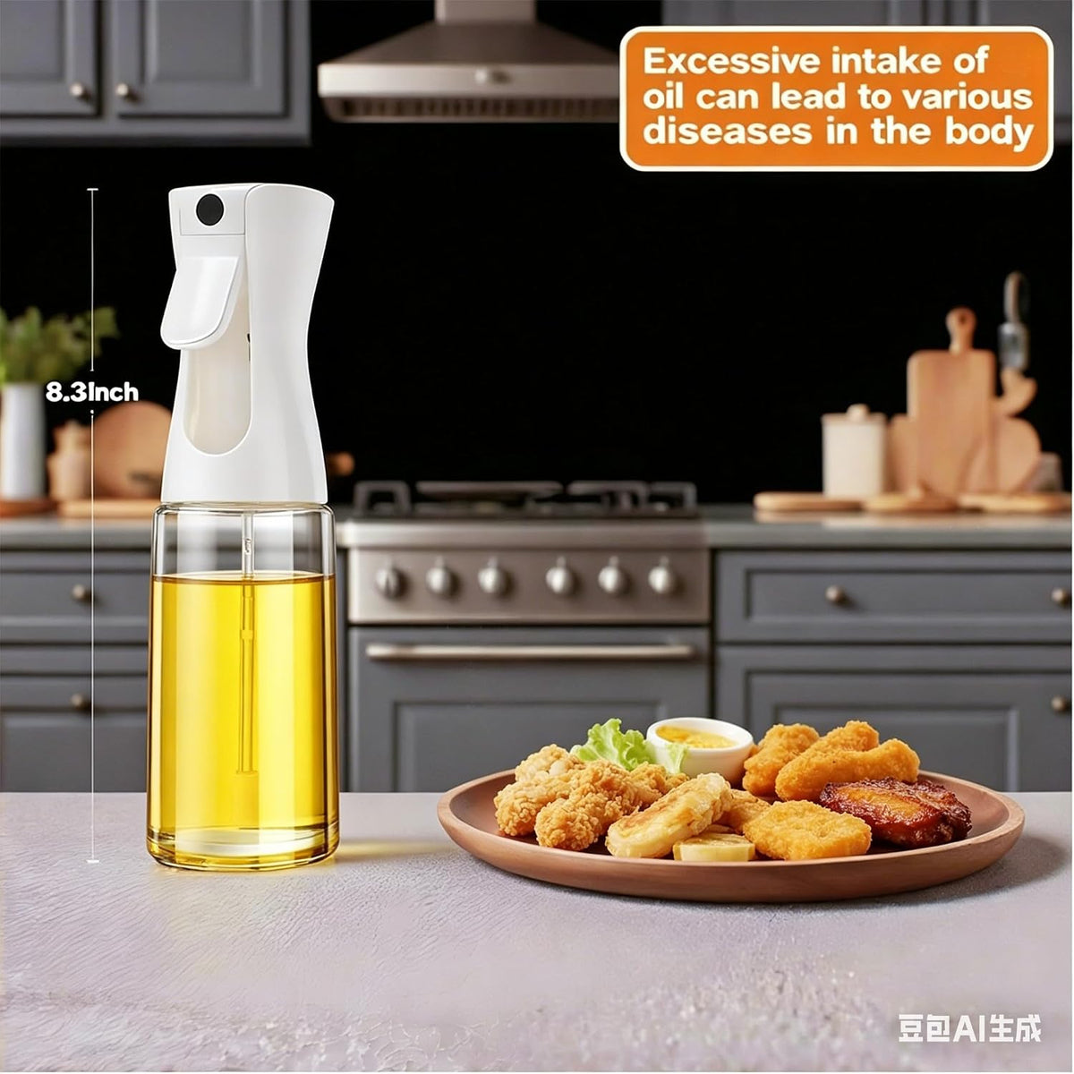 Olive Oil Sprayer for Cooking, 220ml Glass Oil Dispenser