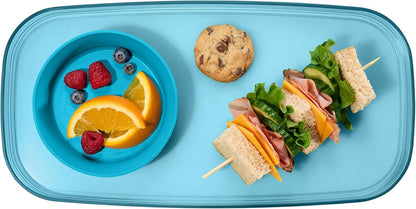 madesmart dipware Small Serving Plate, Stackable & Removable Dip Bowl for Salsa, Queso, Salad, Olives, Dishwasher & Microwave Safe, Multipurpose Plate & Bowl, Blue