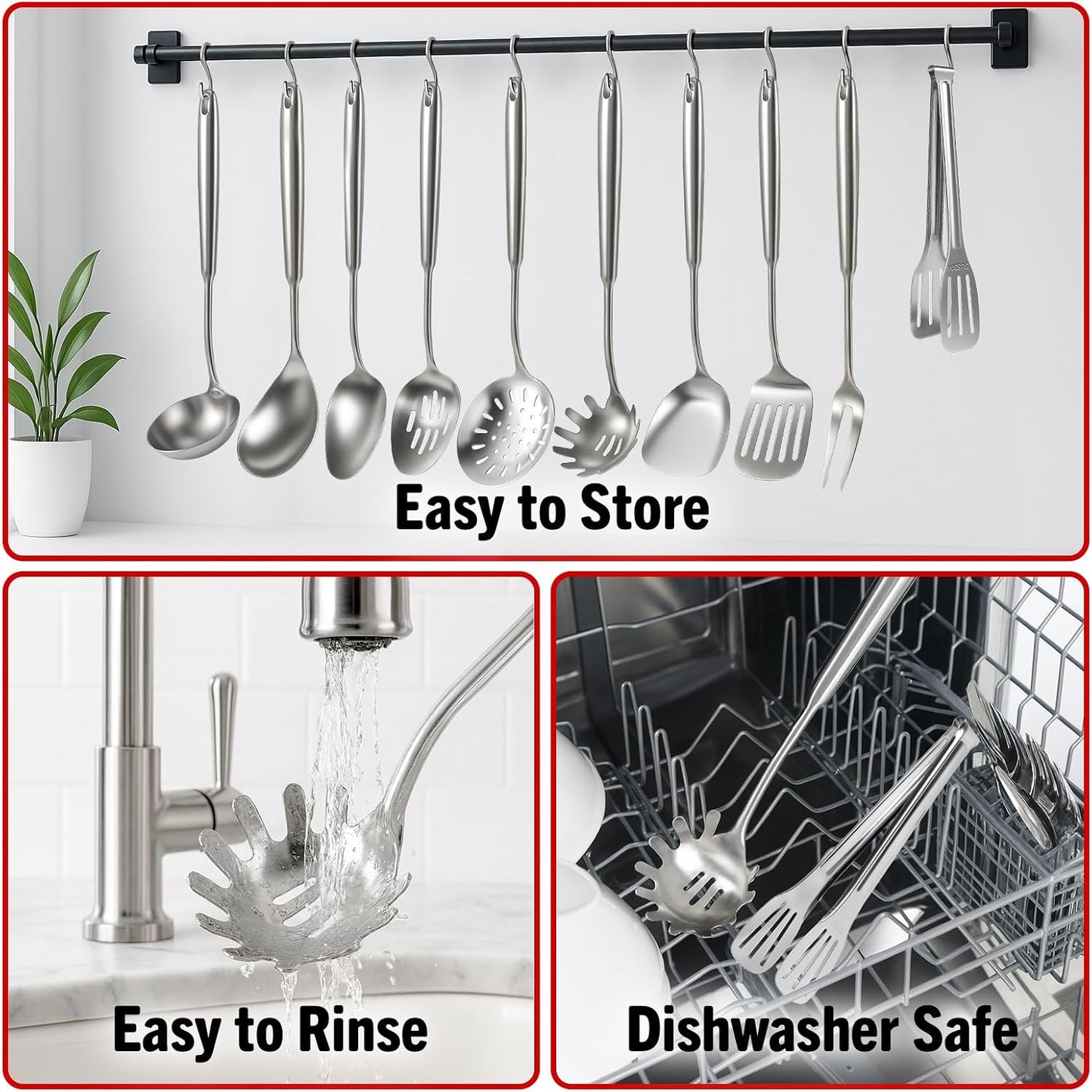 Newness Metal Fish Turner Spatula Stainless Steel for Kitchen Use, Small Griddle Egg Spatula, Flexible, Polished Metal, Corrosion Resistant, Kitchen Slotted Turner with Thin Edge Ideal for Turning,11"