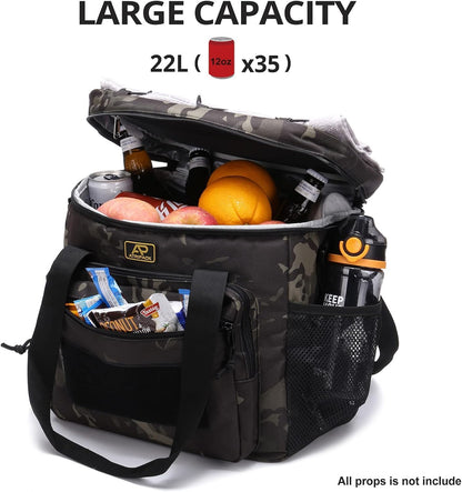 Lunch Box for Men, Tactical Lunch Bag MOLLE Webbing Leakproof Insulated Lunch Cooler Women Adult Meal with Adjustable Shoulder Strap Lunch Pail (Blue)
