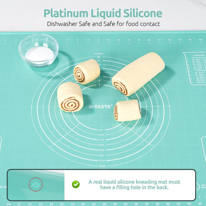 U-Taste Silicone Pastry Mat, Dough Rolling Baking Sheet, 28x20"/Transparent