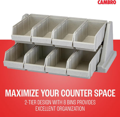 Cambro Versa - Self Serve Condiment and Utensil Bin - 12 Storage Bins - Ideal for food and coffee condiments (Black)
