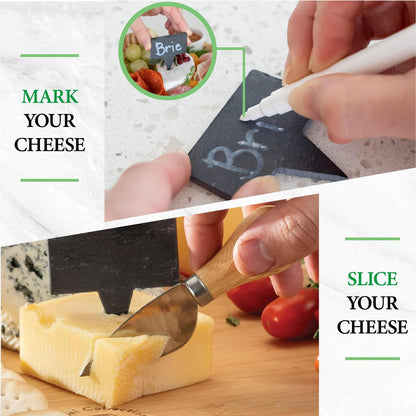Personalized Bamboo Charcuterie Board Gift Set with 3 Drawers & Utensils, Custom Cheese Board with Round Tray, Housewarming, Wedding & Birthday Gift for Couples and Family