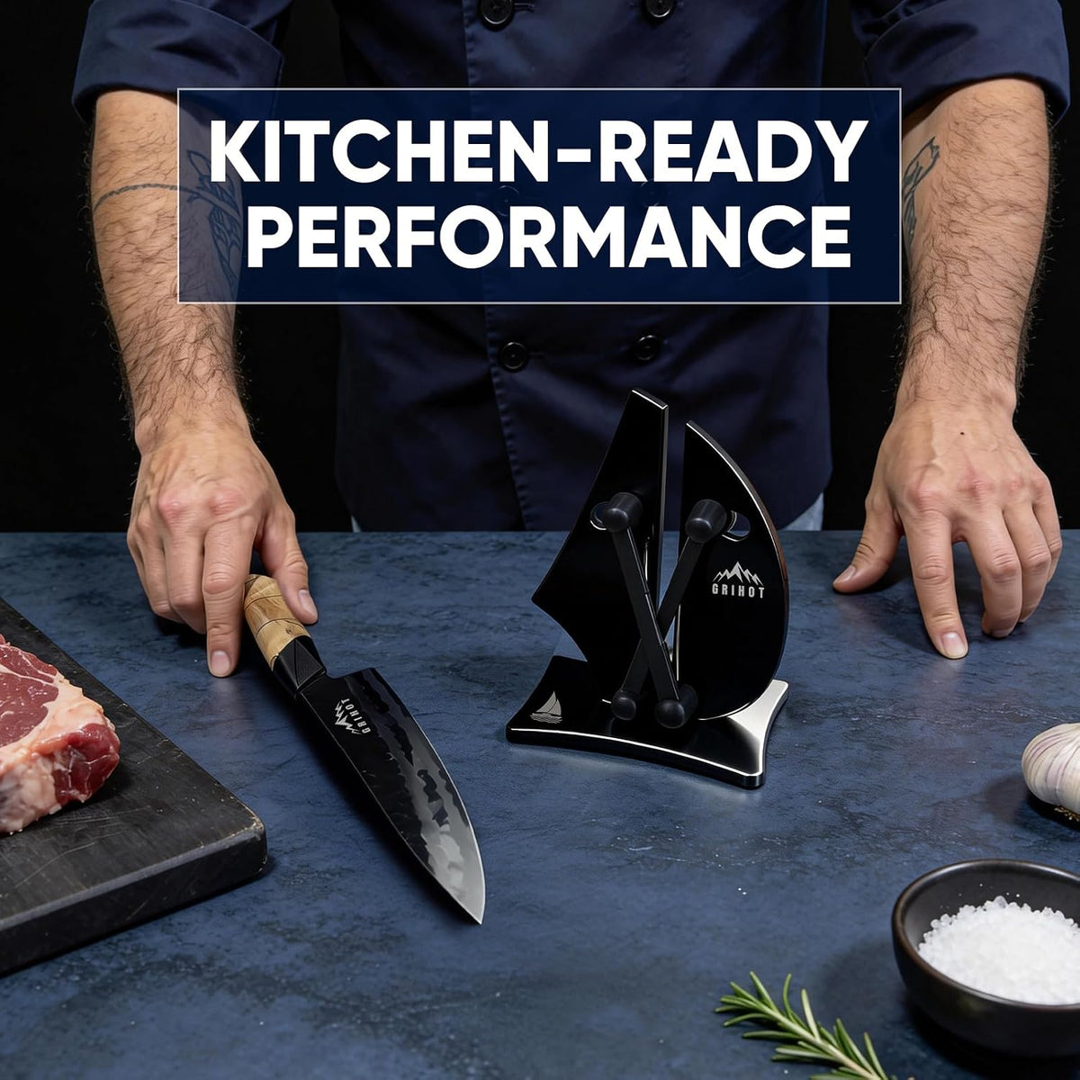 VN3 Professional Knife Sharpener | 3-Action Tungsten Carbide