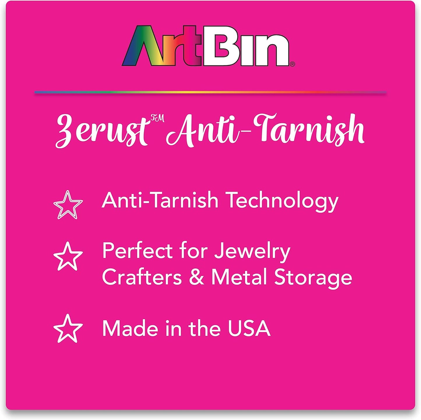 ArtBin 6944AG Medium Anti-Tarnish Box with 15 Removable Dividers, Jewelry & Craft Organizer, 1 Plastic Storage Case with Anti-Tarnish Technology, Clear with Aqua Accents 10.875” x 7.0” x 1.75”