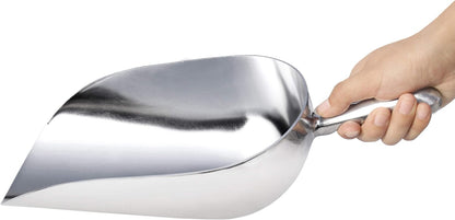 New Star Foodservice 34509 One-Piece Cast Aluminum Round Bottom Bar Ice Flour Utility Scoop, 5-Ounce, Silver (Hand Wash Only)