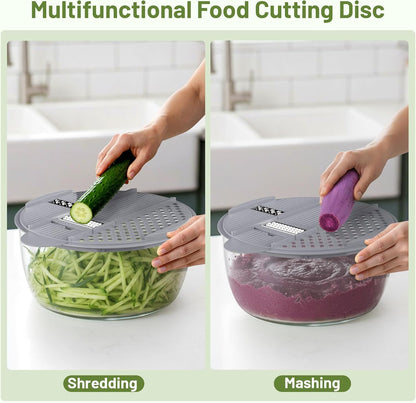 Salad Spinner, 5.3 QT Lettuce Spinner with Strainer & 4 Blades, Green
