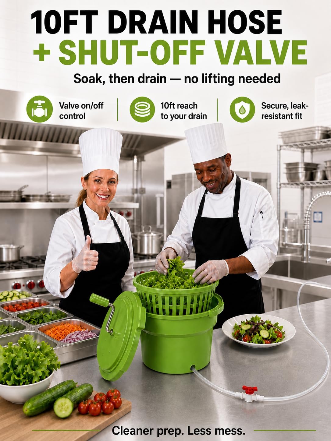 Commercial Salad Spinner - 3 Gallon Large Capacity Lettuce Dryer