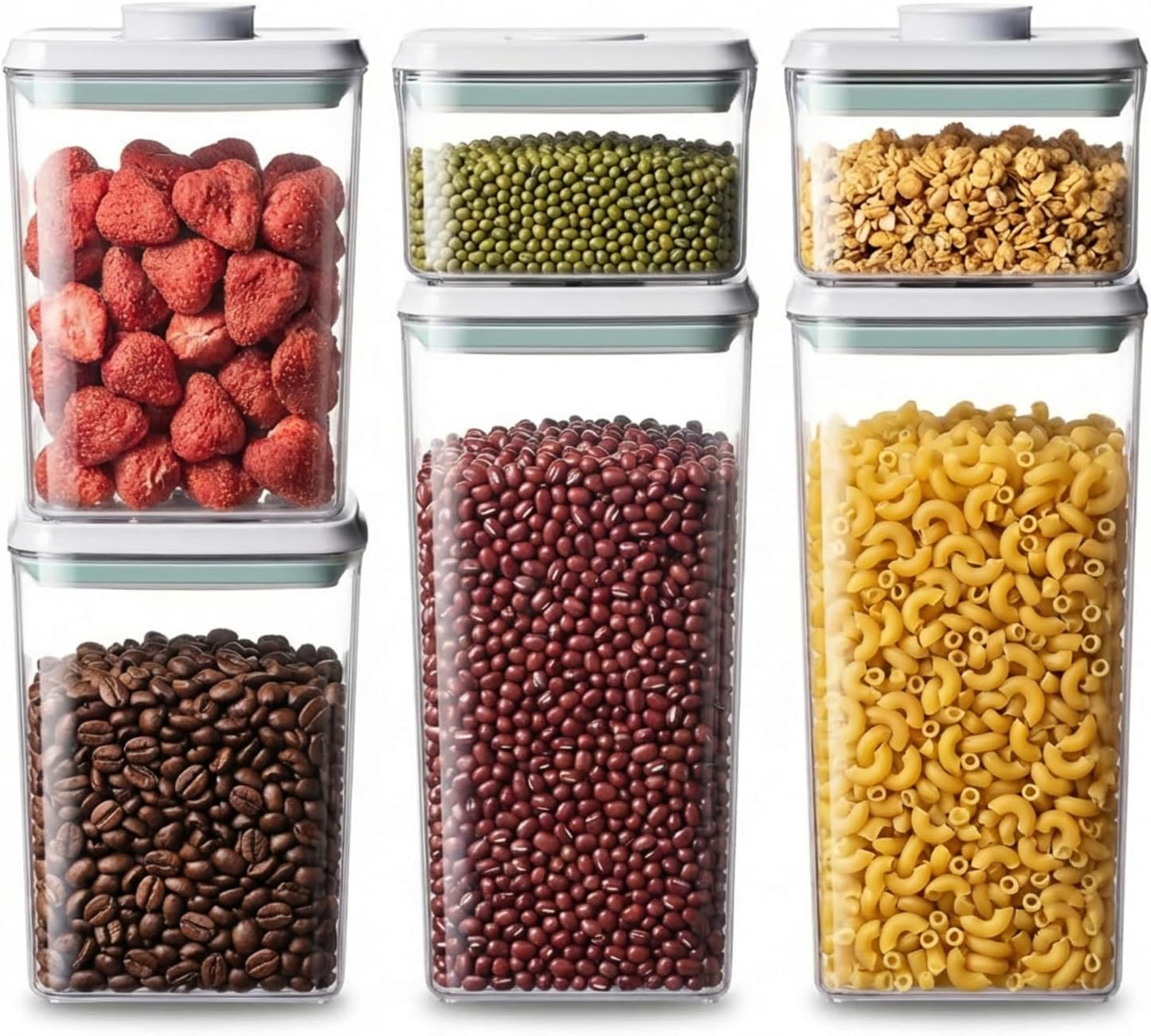 Pop Food Storage Containers Set Large Airtight Food Storage Containers with Pop Lids, Kitchen Pantry Organization and Storage, Cereal, Rice, Flour, Pasta & Snack Container, BPA Free, 2 x 2.8Qt