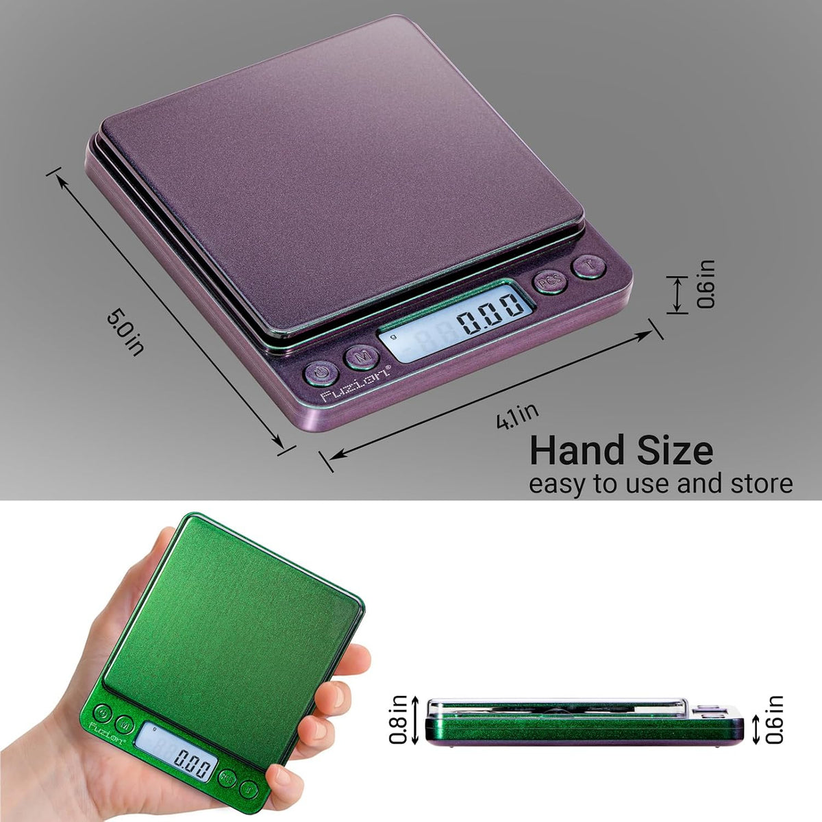 Fuzion Digital Gram Scale .01 Gram Accuracy, 500g Small Jewelry Scale