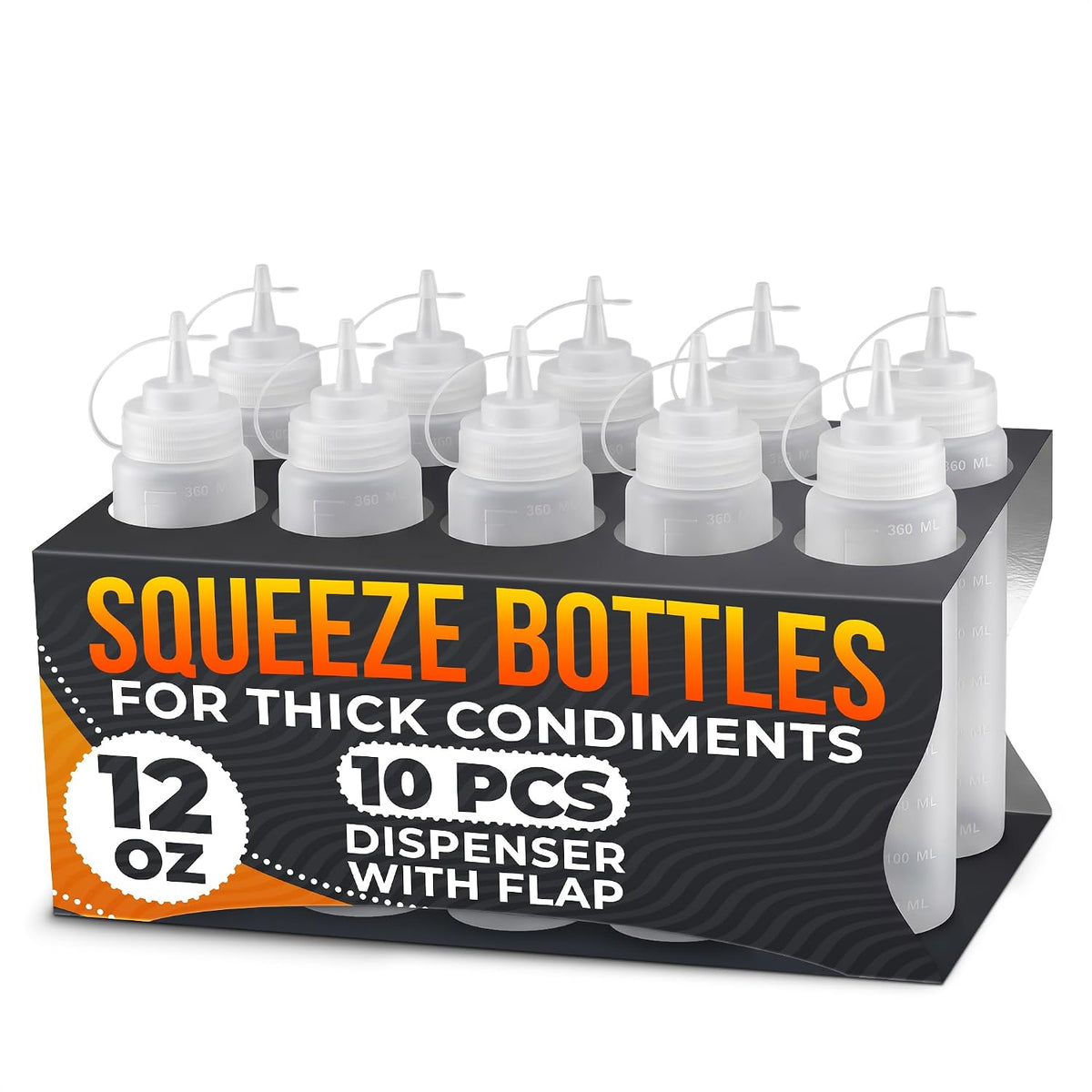HYQO Small Squeeze Bottles for Sauces, 4 Oz Plastic with Cuttable Tip