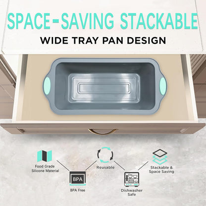 To encounter 2Pack Silicone Muffin Pan with Metal Frame, 12 Cup Regular Size Cupcake Pan, Non-Stick Baking Tray, Food Grade Baking Molds for Oven, Dishwasher Safe
