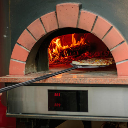 4 Piece Pizza Oven Kit Perforated Pizza Peel 12 Inch Pizza Turning Peel and Pizza Brush Ash Rake Wood Fired Commercial Oven Utensil for Home Restaurant