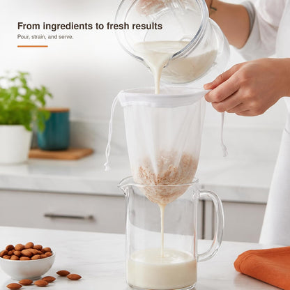 Kimmama Nut Milk Bag, Cheese Cloth Bag for Straining, Nylon, 7.9x11.8",4Pcs
