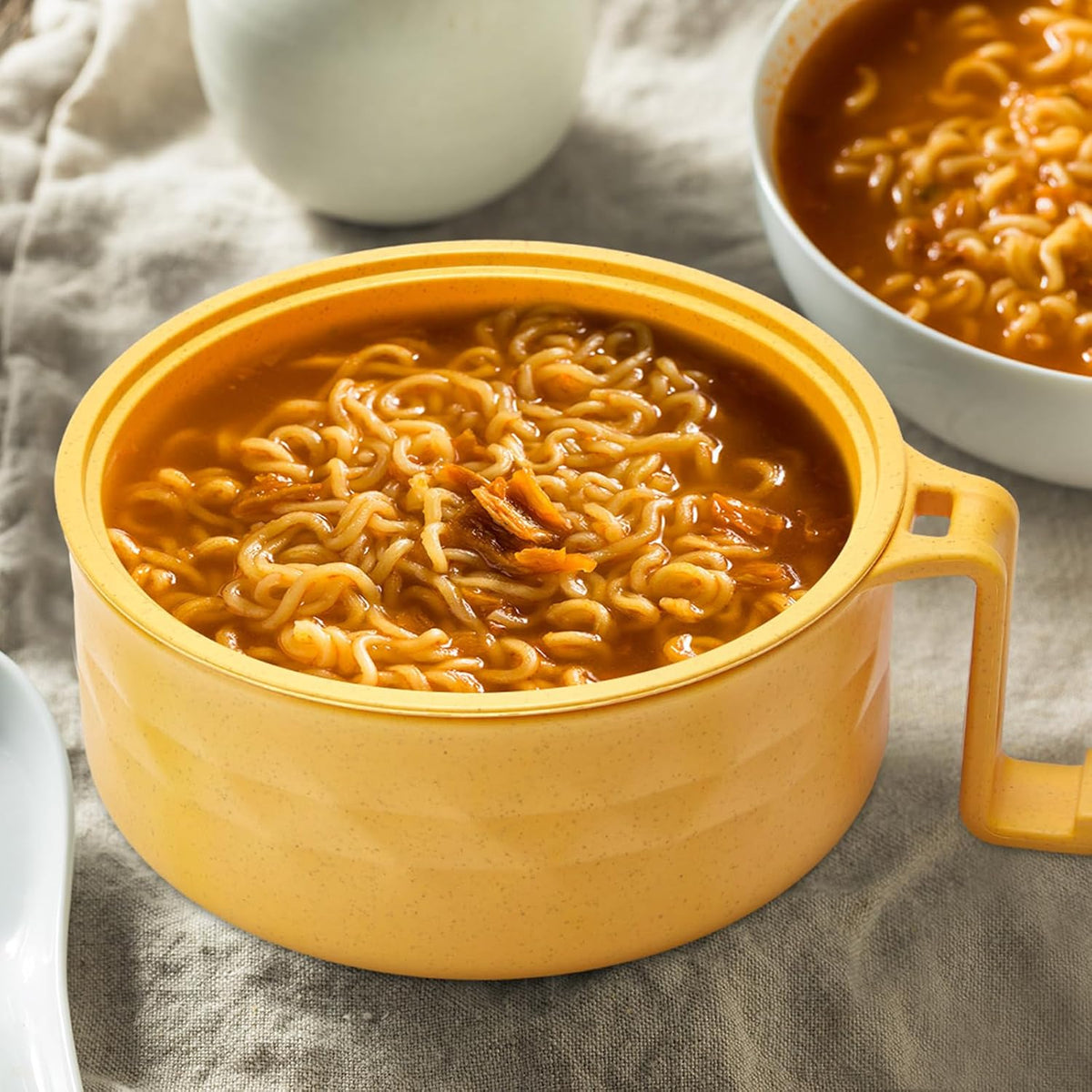 2 Sets 40 oz Microwave Ramen Bowl with Handles, Yellow,Orange