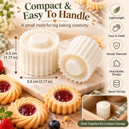 3pcs Sunflower Patterned Round Hand-Press Mooncake Mold for Cookie Mooncake