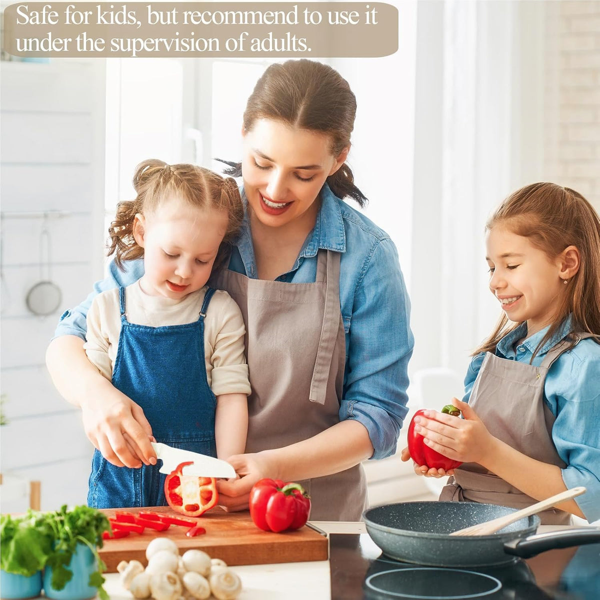 2 PCS Nylon Knife Safe for Kids, Professional Lettuce Knife for Real Cooking, Heat-resistant Plastic Knife for Nonstick Pans, Best as Cake Knife etc. (2-Comb-White)