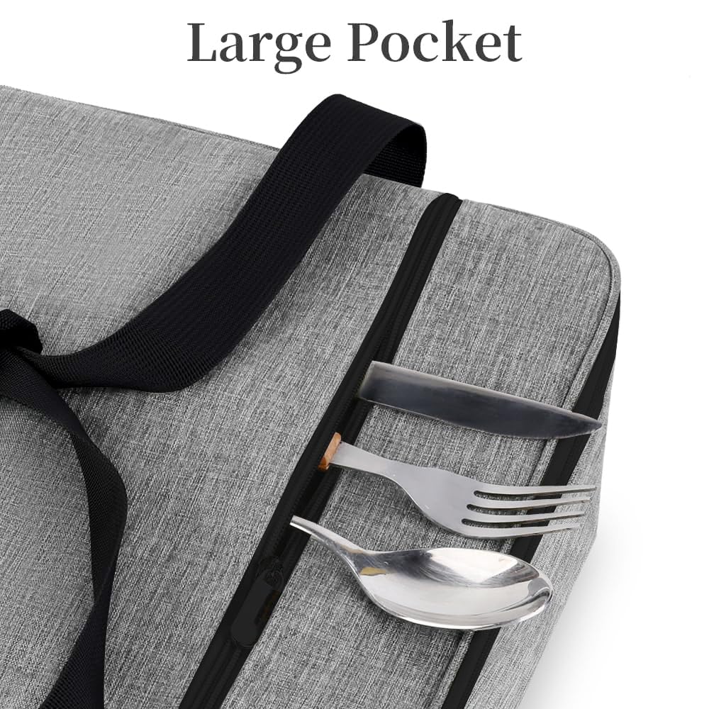 Bodaon Insulated Casserole Carrier Bag, Fits 9x13 and 11x15 Inch Baking Dish with Lid, Casserole Carriers for Hot or Cold Food for Transport, Thermal Lasagna Potluck Warmer Travel Tote, Black