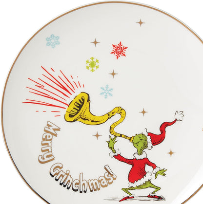 Lenox 898096 Merry Grinchmas Chip & Dip Bowl, Christmas Dishes, Festive Holiday Serveware