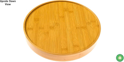 Divided Serving Tray - Bamboo with Acrylic Glass Lid - Appetizer Party Platter - Perfect for Serving Dishes, Serving Platters, Chip and Dip Tray, Veggie Tray, Or Taco Toppings Serving Tray Circle 12"