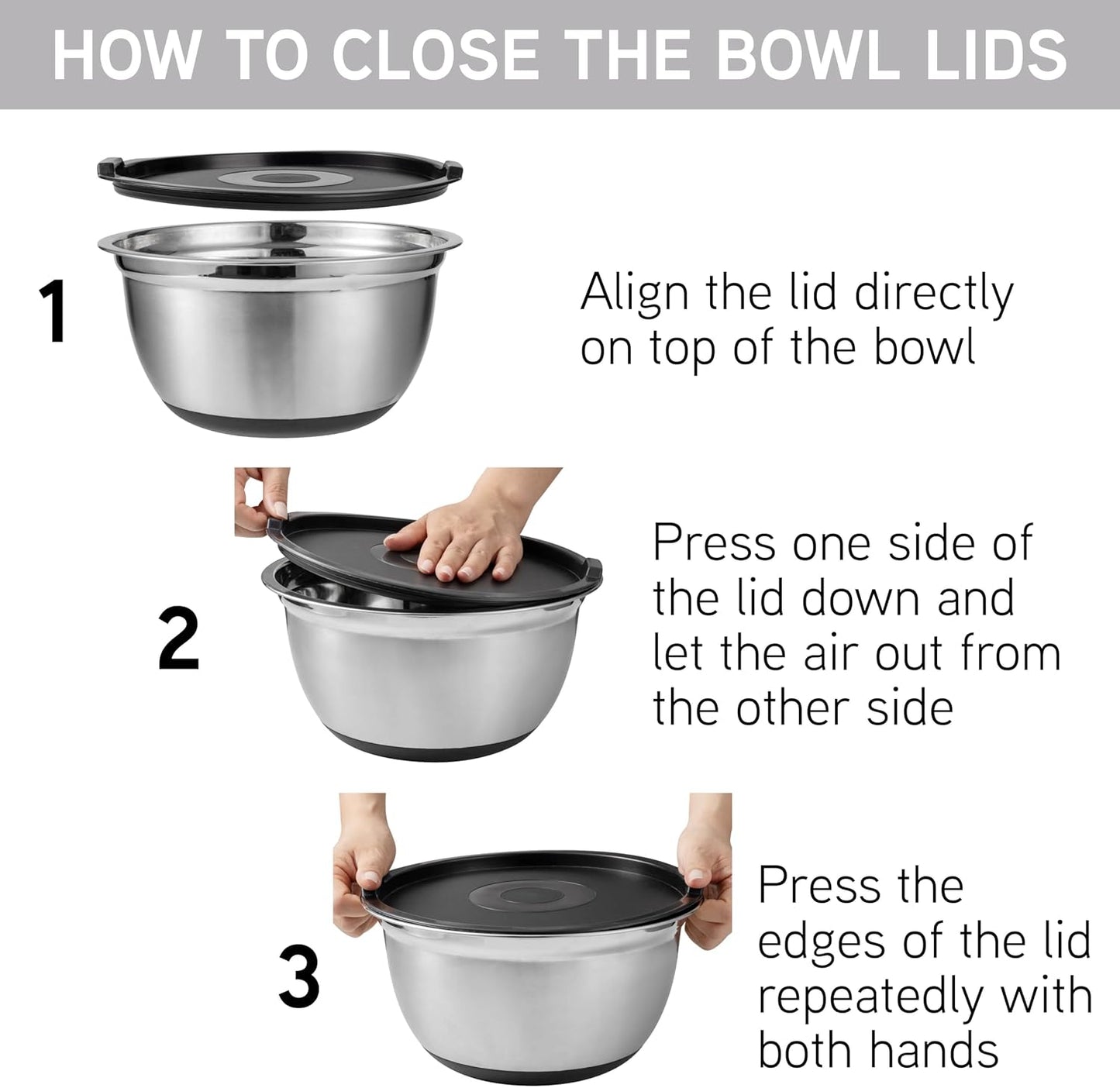 COOK WITH COLOR Stainless Steel Mixing Bowls Set with Lids - Nesting Bowls with Non-Slip Bottom, Sage, 12 Pieces