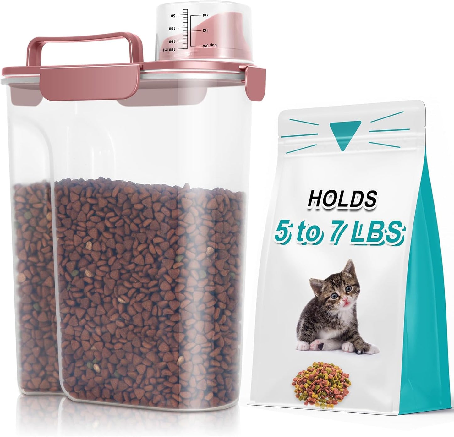TBMax 10 Lbs Cat Dog Food Storage Container, 2026 Upgraded Large Pouring Container for Pet Food Storage, Bird Seed Dispenser, Portable Travel Kibble Holder -Dark Green