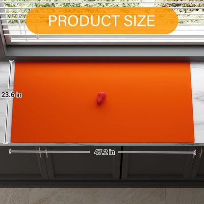 Food Grade Silicone Table Protector Mat 47x24 Inch, Heat Resistant Desk Pad for Baking/Painting/Resin/Welding, Non-Slip Waterproof Surface Easy Clean (3 Colors) (Gray)