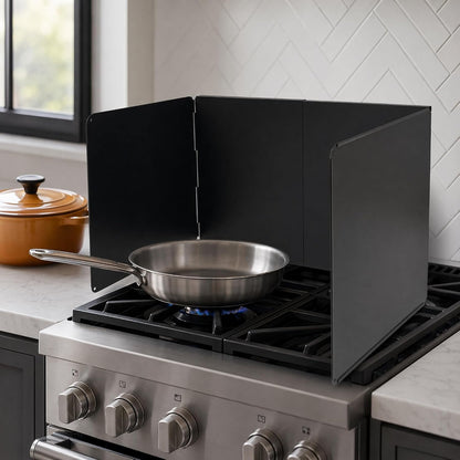 Foldable Kitchen Splash Guard, U-Shaped or 2 L-Shaped Stove Backsplash