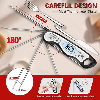 Cooking Thermometer，IP67 Waterproof Meat Thermometer Digital