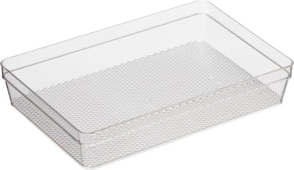 Oggi Clear Drawer Organizer - 3" X 12.5" - Ideal for Organizing Kitchen Drawers, Office, Desk, Silverware, Kitchen Utensils, Cosmetics and Bathrooms