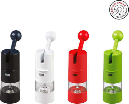 Kuhn Rikon Adjustable Ratchet Grinder with Ceramic Mechanism for Salt, Pepper and Spices, 8.5 x 2.25 inches, Black