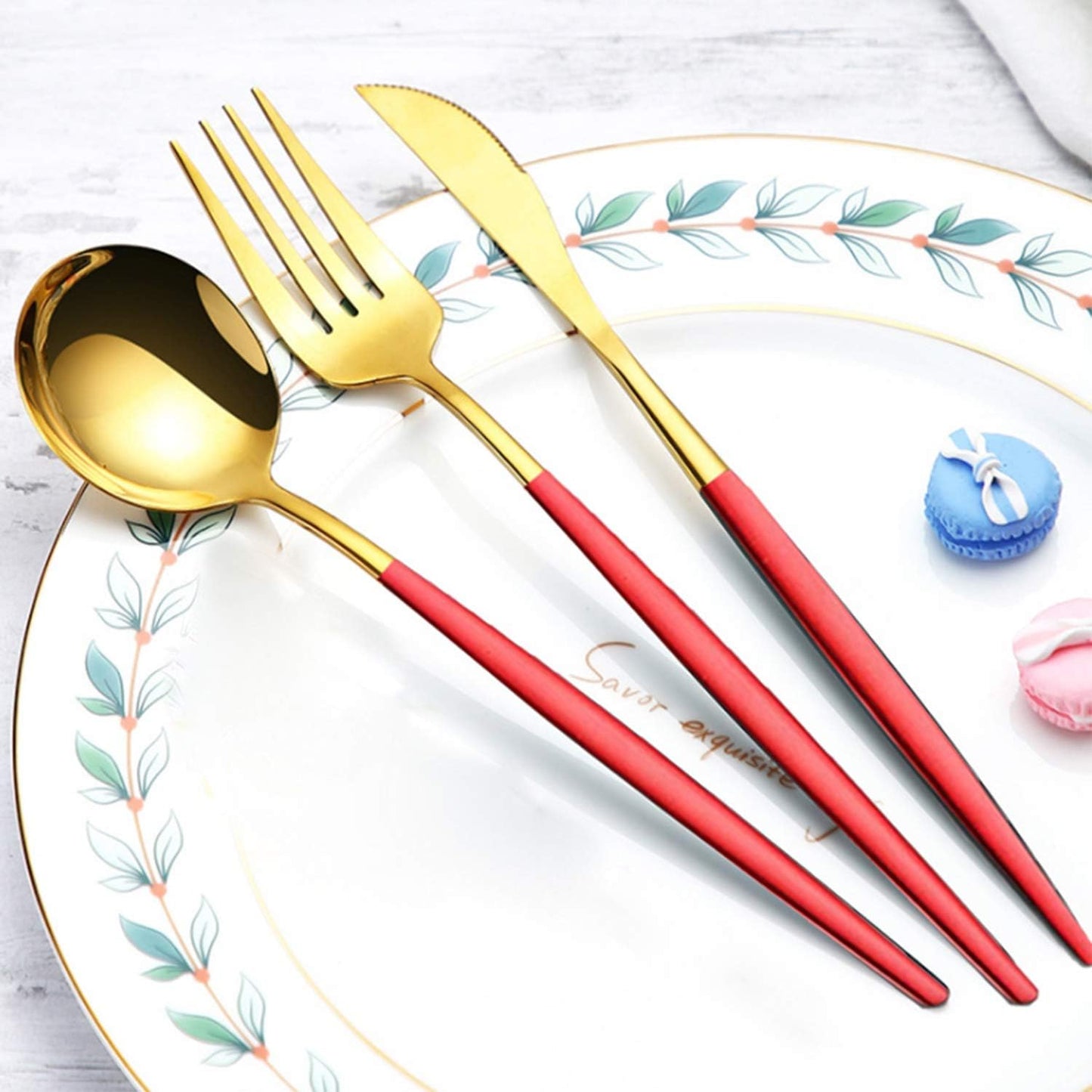 Portable Travel Utensils Set, 18/8 Stainless Steel 3 PCS Cutlery Set Including Knife Fork and Spoon, Reusable Travel Silverware Set with Case for Lunch Box Camping School Office