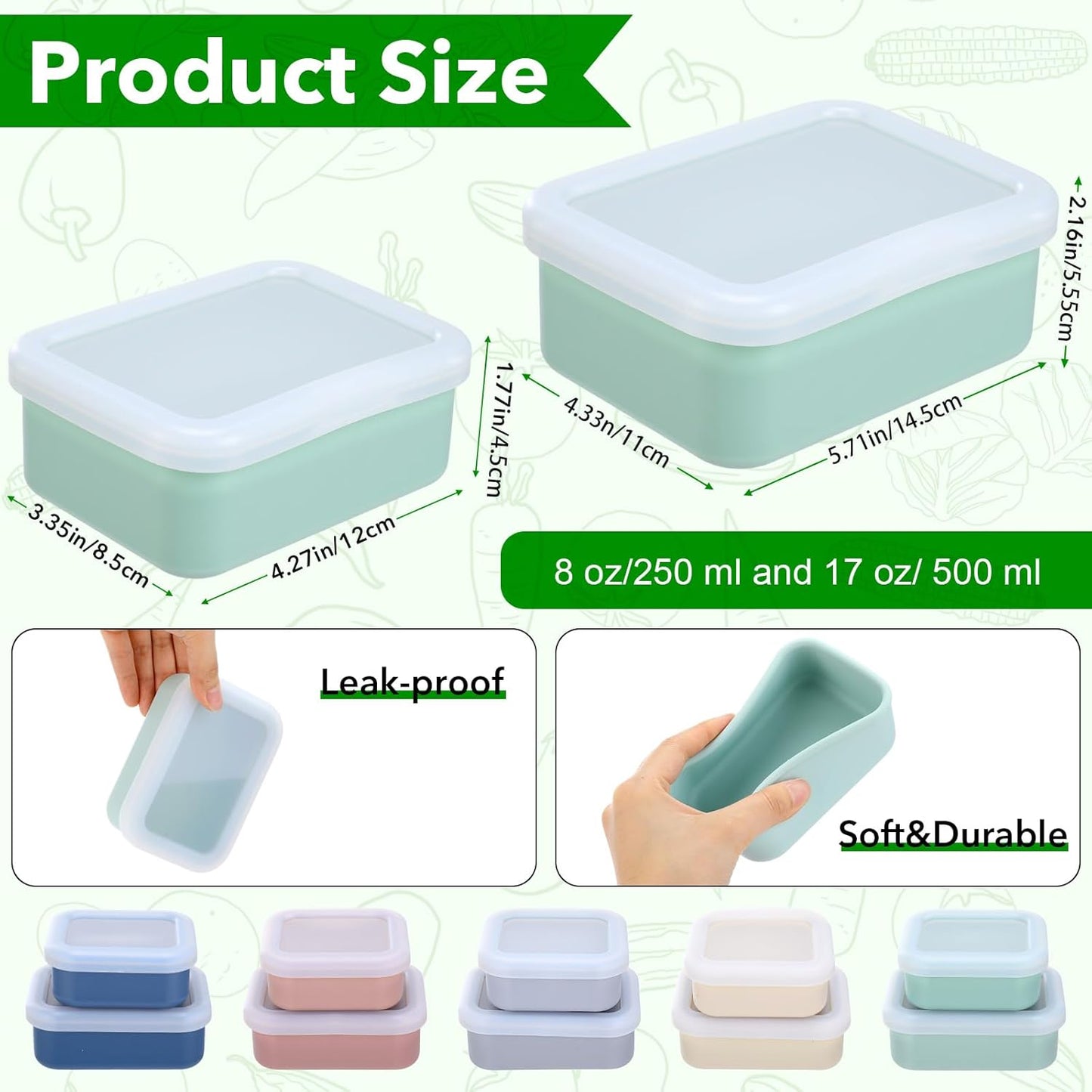 Blushtier 10 Pcs Silicone Freezer Molds with Lid Reusable Meal Prep Containers Silicone Soup Freezer Molds Food Preserving Ice Tray for Portion Control Soups Sauces Stews, 5 Colors(1 Cup, 1/2 Cup)