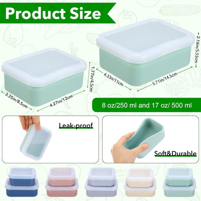 Blushtier 10 Pcs Silicone Freezer Molds with Lid Reusable Meal Prep Containers Silicone Soup Freezer Molds Food Preserving Ice Tray for Portion Control Soups Sauces Stews, 5 Colors(1 Cup, 1/2 Cup)