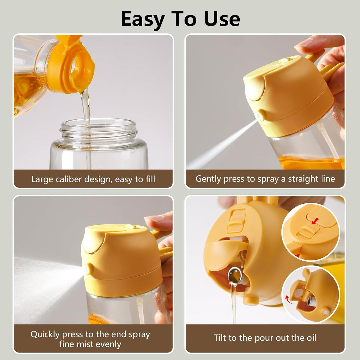 SWEET VIEW Olive Oil Sprayer for Cooking 16oz/470ml