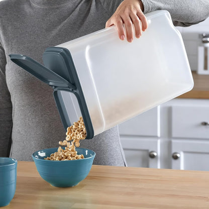 Cereal Containers Storage Airtight Food Organizers with Lids, 32 Cup BPA-Free Plastic Holder for Kitchen Pantry Organization, Clear Rice Flour Sugar Dry Goods Dispenser