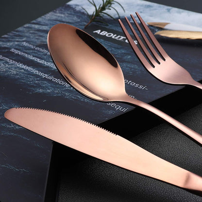 Portable Stainless Steel Flatware Set, Travel Camping Cutlery Set, Portable Utensil Travel Silverware Dinnerware Set with a Waterproof Case (Pink)