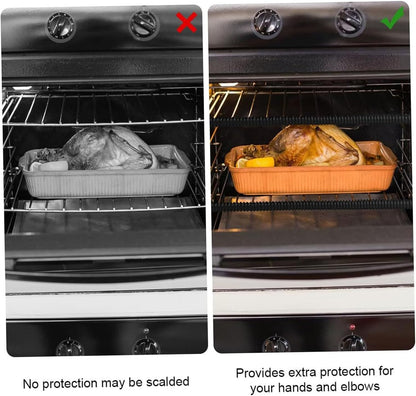 4Pcs Oven Shelf Protectors, Heat Resistant Oven Guards for Inside The Oven, Oven Shelf Edge Guards Silicone Oven Shelf Guards, Safe Oven Rack Protectors for Kitchen Baking Accessories.