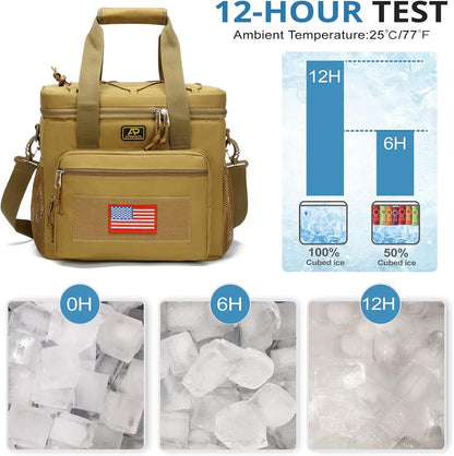 Lunch Box for Men, Tactical Lunch Bag MOLLE Webbing Leakproof Insulated Lunch Cooler Women Adult Meal with Adjustable Shoulder Strap Lunch Pail (Blue)