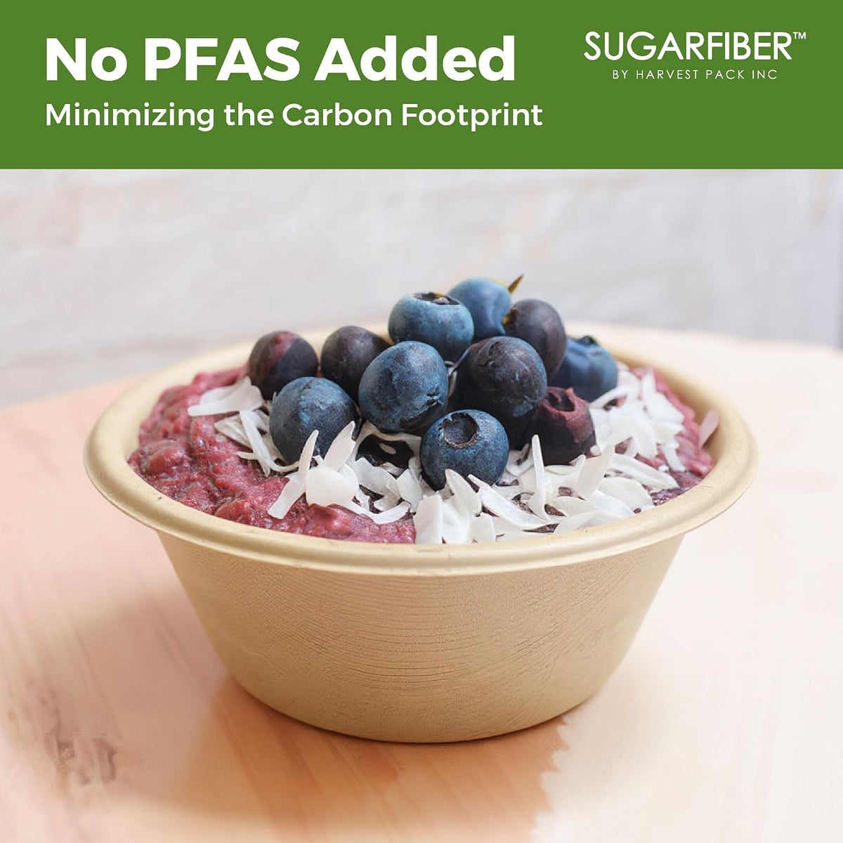 32oz Compostable Paper Bowls Disposable Round Natural Soup Bowls, 50 Count