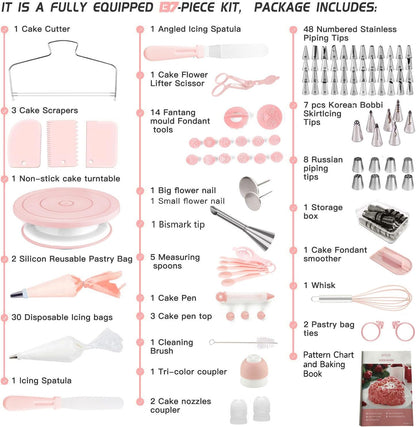 Boyun 138 Cake Decorating Kit, Baking Supplies Tools for Beginners & Pros