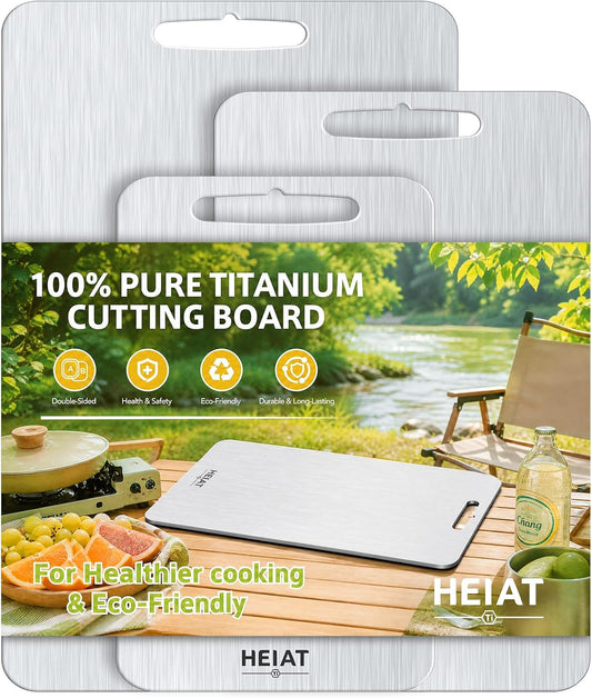 100% Titanium Cutting Board Set of 3, Double-Sided Kitchen Boards