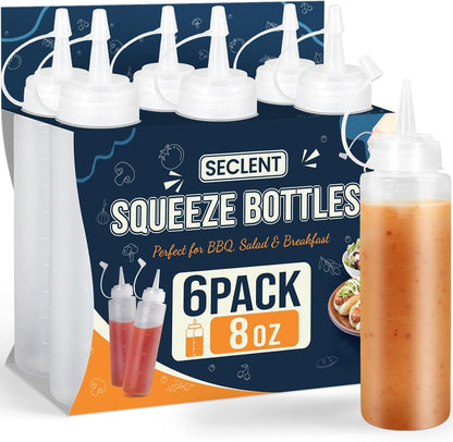 8oz Squeeze Bottles, Sauce Bottles, Squirt Bottle, Salad Dressing Bottle
