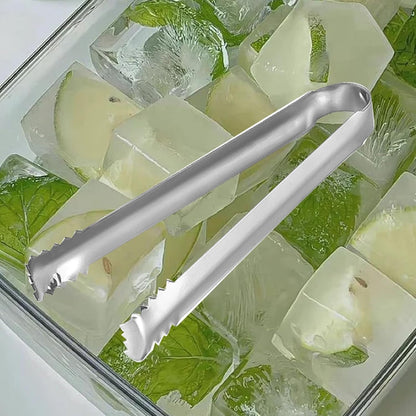 Ice Tongs Stainless Steel Small Tongs with Sharp Teeth for Ice Bucket Sugar Cubes Coffee Bar Food Serving Kitchen Tool