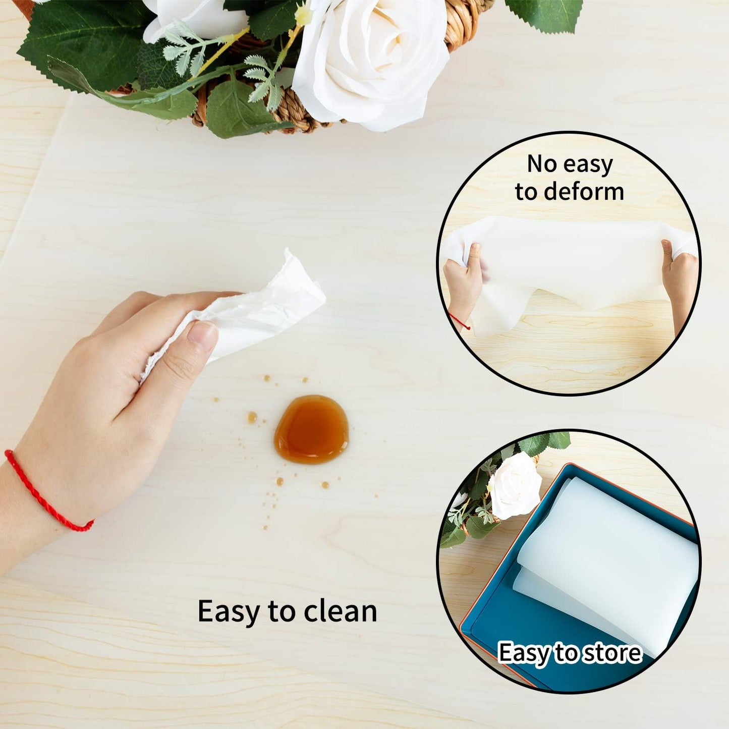 Extra Large Silicone Mats for Kitchen Counter, 27.6'' x 19.7'' Nonskid Silicone Placemats for Kids, Nonstick Purple Silicone Mat for Baking Crafts, Silicone Dab Mat Heat Resistant, 1Pack - Colors B