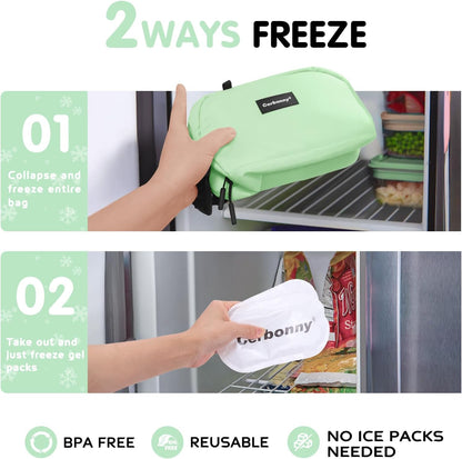 Cerbonny Freezable Cooler Bag for Work/School Travel - Mini Insulated Bag Fit For Yogurt