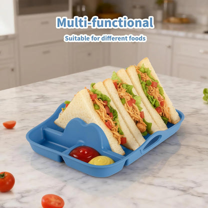 2PCS Silicone Taco Holder Plates, Reusable Taco Plates Holder with Handle for Party, Taco Stand Taco Tray for Taco Bar Serving Set, Oven Safe for Baking, Dishwasher and Microwave Safety