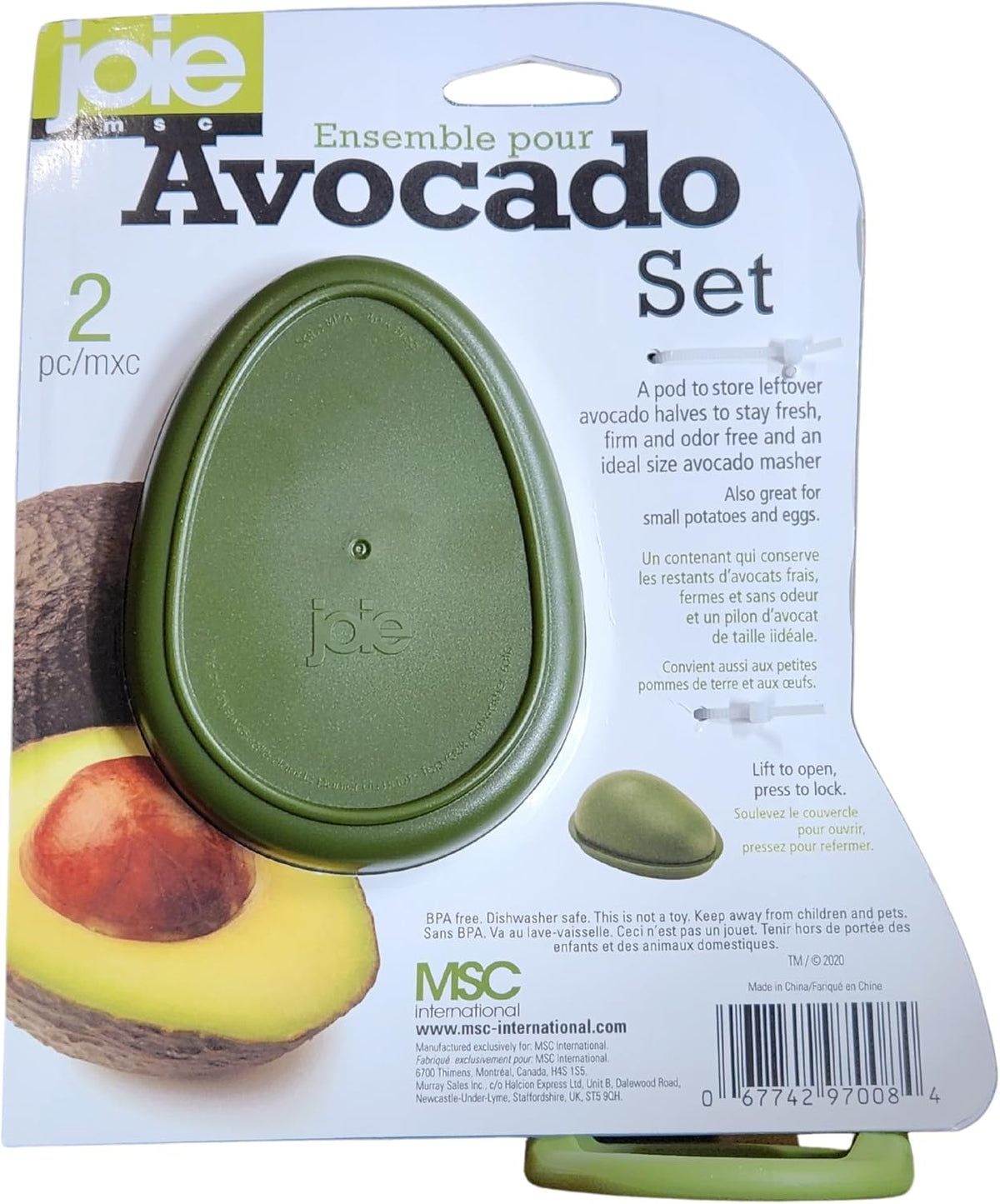 Avocado Masher & Storage Pod Set – 2 PC | Easy Guacamole Maker & Freshness Keeper | Smash & Store for Fresh Guacamole