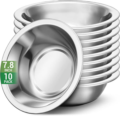 304(18/8) Stainless Steel Mixing Bowls for Kitchen, 4 Pack 6.3" 13.67 fl.oz Metal Mixing Bowls Set Stackable for Baking Serving Cooking Food Prep Storage Dishwasher Safe Lightweight